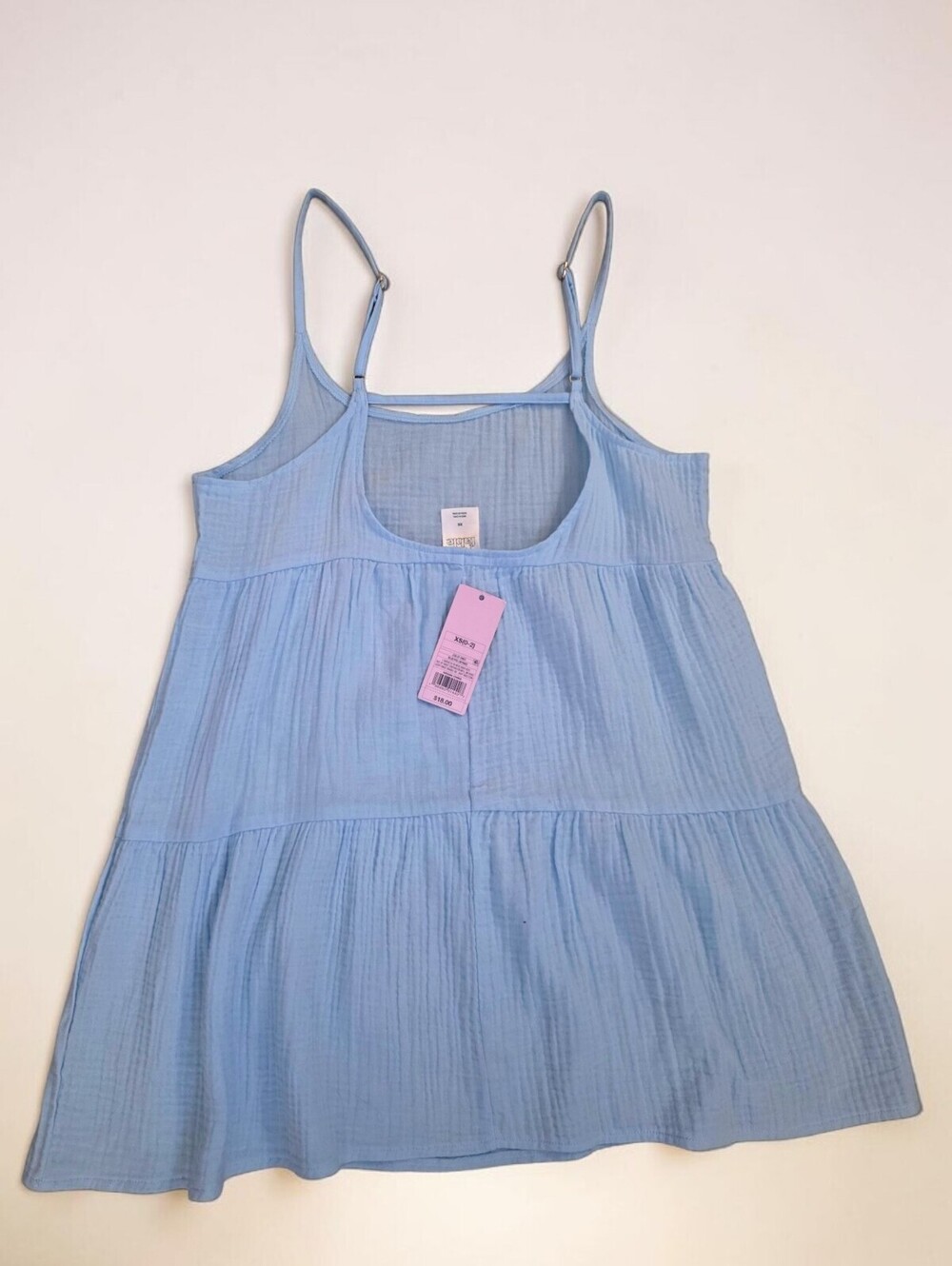 Wild Fable NWT Baby Blue Gauze Tiered Mini Dress XS Cottagecore - Picture 8 of 12